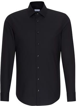 Chemise business Seidensticker pour homme - Coupe extra slim - Infroissable - Col Kent - Manches longues - 100 % coton