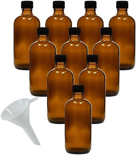 mikken 10 x braune Apothekerflasche 100ml made in Germany, inkl Beschriftungsetiketten + Trichter