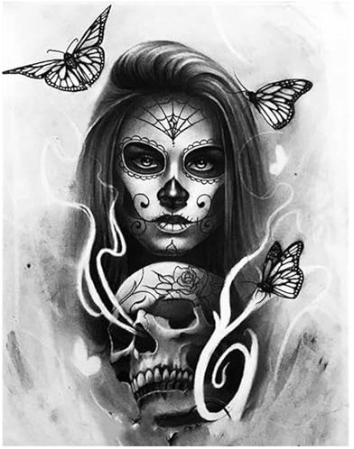 Square Stitch Diamond Painting Diamond Groß Schädel Skull Liebe 40x50 cm Painting Erwachsene Malen nach Zahlen Cross Stitch Diamant Mosaik Daiments Painting Diamond Painting Eckige Steine Kits