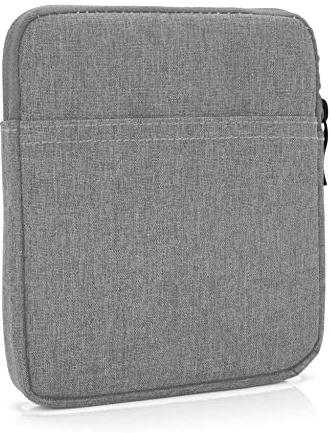 MyGadget Pochette Nylon pour Tablette jusqu'à 7 Pouces - Protection pour 17 x 14,5 cm - ex. Kindle Oasis 9e & 10e Génération - Gris Clair