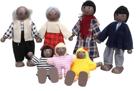 Lifreer Wooden Dolls House People, 7 Wooden Dolls for Doll House | Dolls House People, Dolls House Furniture, Wooden Doll Houses, House Accessories for Doll House, House Family Miniature