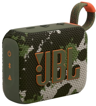 JBL Go 4 - Ultra Portable, Waterproof and Dustproof Bluetooth Speaker, Large Pro Sound with Powerful Bass, 7 Hour Battery, Made in Part from Recycled Materials (Squad)