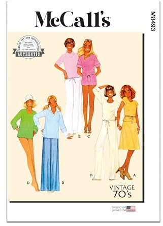 MCCALLS Patron de couture M8493A Hauts, jupes, pantalons et shorts en tricot pour femme