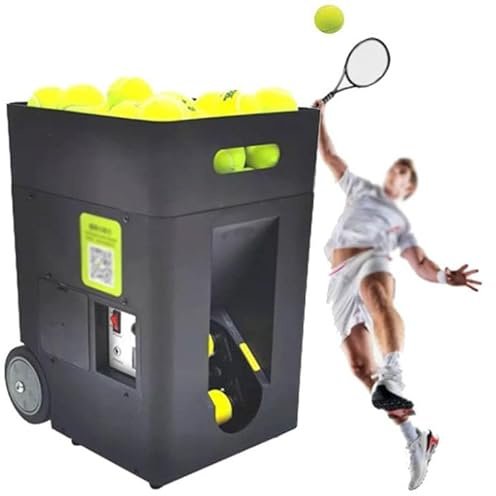 FENGSSLL Machine de Lancement de Balle de Tennis Portable, Machine de Lancement de Balle Automatique Intelligente, avec télécommande et Application, Angle de Lancement réglable, 50 balles