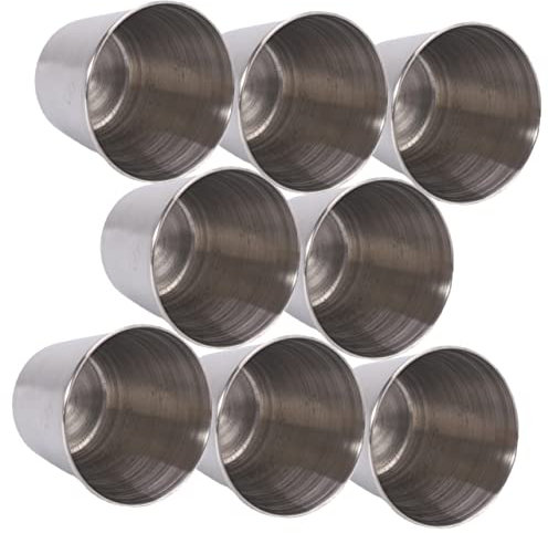 Mikinona 8stücke Weinbecher Camping Trinkbecher Metall Tassen Für Draußen Picknick Reisen Büro Zuhause Kochen Kochzubehör Wasserbecher