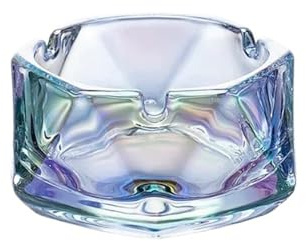 Cenicero de cristal para uso doméstico, con alto valor estético, oficina, cenicero de cristal de alta gama (colorido)