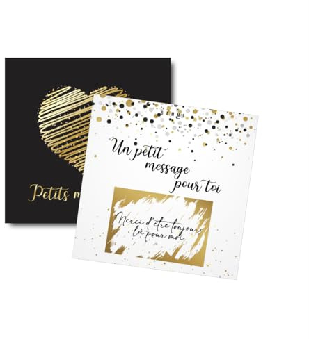 BAMMI – 52 Cartes à Gratter Personnalisables Noir & Doré + 52 Stickers | Idée Cadeau Original Anniversaire, Saint-Valentin, Noël | Couple, Famille, Amis | Fabriqué en France