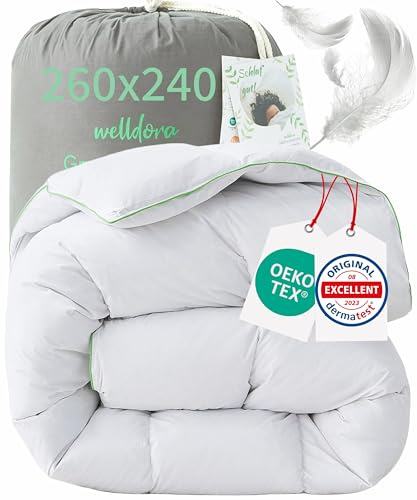 Welldora Piumino Comfort 260x240 Invernale | Piume e piumino extra soffici | Piumino voluminoso per notti coccolose | 100% piume e piumino | Oeko-Tex, RDS e Downpass senza spiumatura da vivo