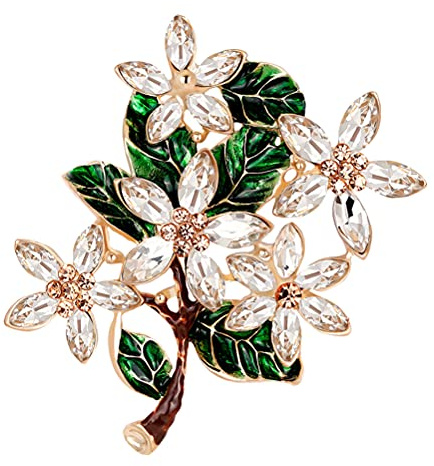ibasenice Spilla Vintage Floreale in Lega Tecnica Smalto a Goccia, Accessorio Elegante per Abiti da Donna per Uso Quotidiano e Feste