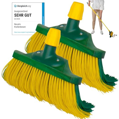 Novaliv Juego de escobas de madera de 40 cm, repuesto de escoba de jardín, escoba de calle, escoba de hojas (2, cabezal de repuesto de 40 cm)