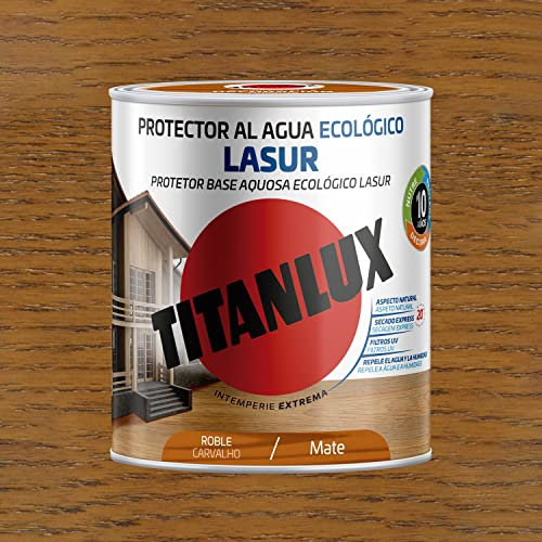 Titanlux Lasur al agua Ecológico para madera Mate Roble 750 ml