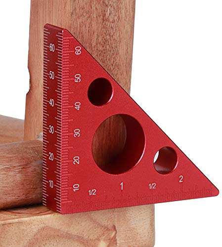 Estink Squadra Carpentiere Triangolare, 6 cm, Goniometro Angolare in Lega di Alluminio per Misure di Costruzione