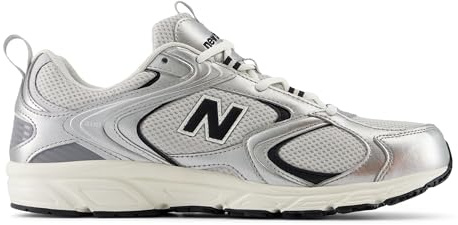 New Balance Herren 408 Running Sport Lifestyle Schuhe, Silber Metallic/Grau Matter/Schwarz, 4.5 US