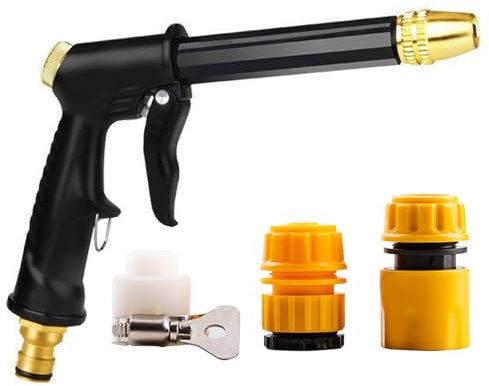 Pistola a spruzzo per tubo da giardino, pistola ad acqua in metallo resistente, pistola a spruzzo per tubi flessibili, ugelli per tubi da giardino e pistole a spruzzo, pistola a spruzzo in metallo per