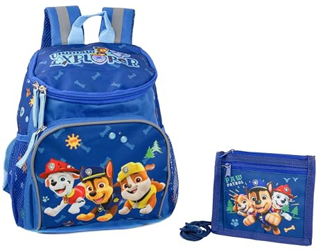 Paw Patrol Rucksack und Brustbeutel im Set für Kindergarten und Kita Kinderrucksack Fabrizio, 3-6 Jahre (Blau 1)