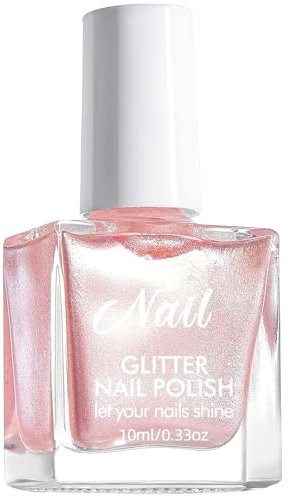 Mermaid Pink Pearl Nail Polish - Pearlescent & Breathable Formula - Quick Dry & Long Lasting Varnish - Chip Resistant Water-Based Formula