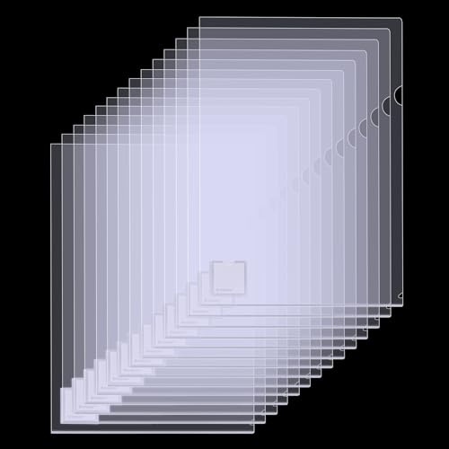 Srvnpioy 15 Stück A3 Klarsichthüllen aus Kunststoff, A3-Dateiordner Aktendeckel, 200 Mikrometer, oben und seitlich offen, bündig geschnitten, PP-Berichtsmappen, Projekt-Präsentationsmappen