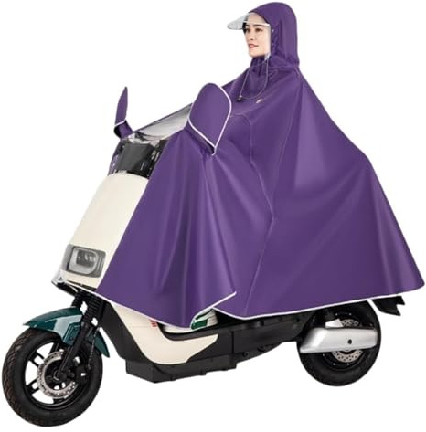 Electric Scooter Rain Poncho,Windproof Unisex Rain Poncho,for Bike, E-Bike, Motorcycle, and Mobility Scooter(Purple)