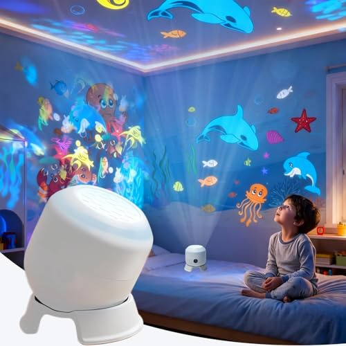 XUDUOO Dynamic Rotating LED Proyector Light, proyector de cielo estrellado con base, lámpara LED de estrellas para niños, Galaxy Projector para cumpleaños y decoración de habitación infantil