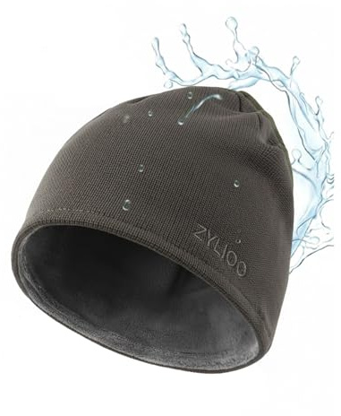 Zylioo XXL Waterproof Beanie Hat,Oversized Winter Warm Knit Cap,Windproof Snow Hats for Men Women Watch Cap Army Green