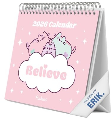 Grupo Erik Calendario sobremesa 2026 Pusheen - Almanaque de mesa 2026 Kawaii : Planificador mensual Con espacio para Anotar, Vista Mensual global, Ilustraciones y Base resistente (19,5 x 16,5cm)