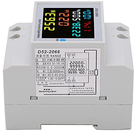 LUCKDANO D52-2066 Contatore Elettrico Monofase Intelligente, 220 V, Contatore Wattora Intelligente con Display LCD, Adatto per l'uso Domestico Nelle Industrie Chimiche e Nelle Centrali Elettriche