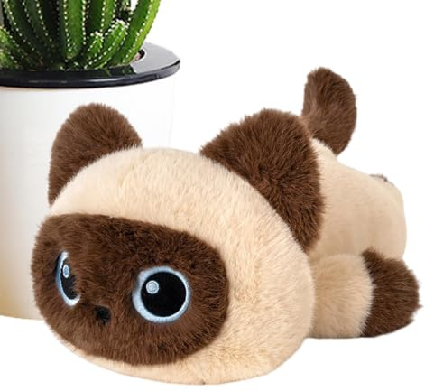 jamgeery Peluche Chat Coussin Chat Doux et Réaliste Douce à Câliner | Coussin En Peluche De Pour Crèche Voiture Maison École Bureau Café Librairie Canapé Bibliothèque Vitrine