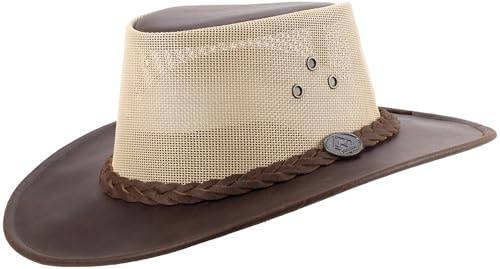 Scippis Sombrero de Piel Darwin Cooler Sombreros Hombre (M (56-57 cm) - marrón Oscuro)