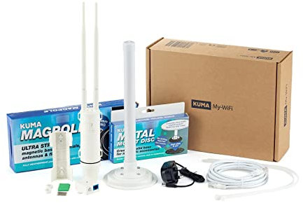 KUMA My Wifi Booster Range Extender - 600Mbps Outdoor Wi-Fi Extender Signal Amplifier - Dual Band Wi Fi Repeater Range Extender - Wireless WiFi Boosters for Home Garden Office Building Cafe - 240v AC