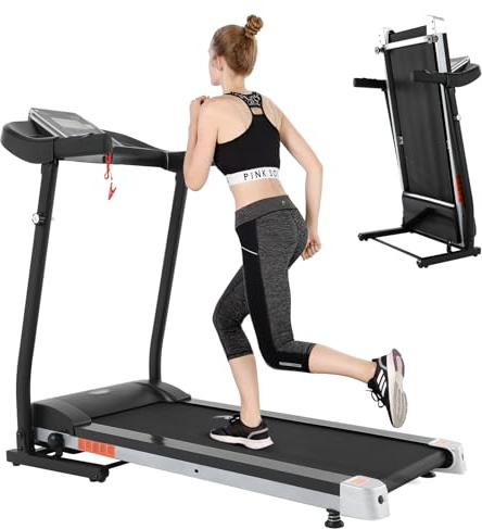 Novonova Tapis de Marche Pliable Electrique Moteur Puissant 550W, Tapis de Course 14KM/H Compact Silencieux Vitesse Réglable, Tapis Course Pliable avec Ecran LCD/Bluetooth, Tapis de Cours 12 Programme