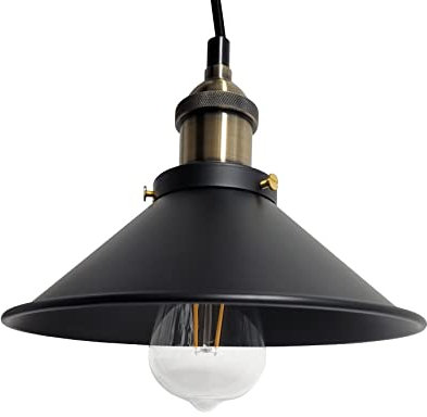 Provance Hängeleuchte Pendelleuchte Deckenleuchte mit E27 LED Leuchtmittel 6,5 Watt Metall Schwarz Hängelampe Glühlampe Deckenlampe Wohnlampe Wohnleuchte