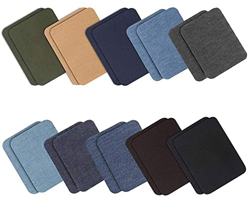 20 Stück Jeans Reparatursatz Set Aufbügelflicken,Zum Aufbügeln für DIY,Applikation Flicken Zum Aufbügeln, Denim Patches,Patch Sticker Kleidung,Jeans Kleidung Patches (9,5x12,5 cm)