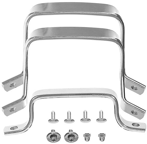 Kichvoe 1 juego de asas de acero inoxidable de repuesto para ollas de metal, asas de sartén para cocina, cacerola, mango de cacerola, mango lateral corto, para la cocina en casa