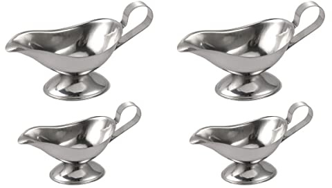 Zerodeko Sauce Cup Set of 4 Stainless Steel Reusable Sauce Containers with Lids for Steak Gravy Salad Dressing and Condiments 7.48X3.66X4.33In Ideal for Home Restaurant Bar Use