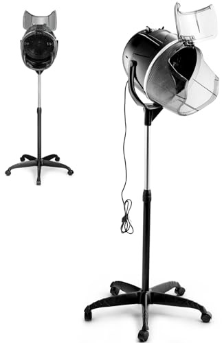 Multigot Hair Dryer Hood, 1300W Portable Freestanding Salon Hairdryer | Styling Salon Equipment Mobile Hooded Floor Dryer with Adjustable Height, Timer & Temperature Control and Wheels
