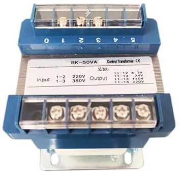AMEHRU Transformateur de contrôle BK-50VA, entrée 380V 220V, Sortie 220V 110V 36V 24V 12V 6V, tensions(6.3V 24V 110V 220V)
