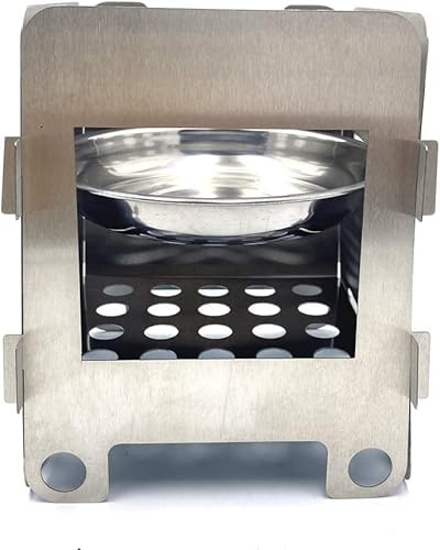 HTTMT- Outdoor Campling Large Size Diret Folding Wood Stove Pocket Alcohol Stove Outdoor Cooking Camping Backpacking Charcoal Chimney Starter [P/N: ET-COOK002-L-SR]