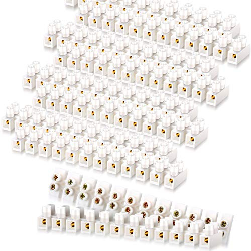 Weewooday 10 Pcs 12 Position Terminal Block, 10A 380V Screw Terminal Strip