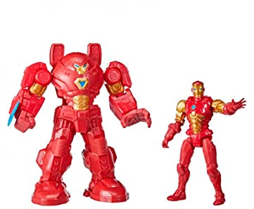 Hasbro Marvel Avengers Mech Strike 20-cm Super Hero Action Figure Toy Ultimate Mech Suit Iron Man, for Children Aged 4 and Up F1668,Black