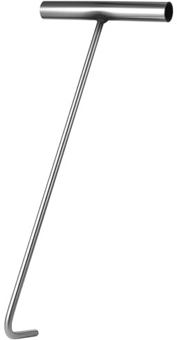 Crochet T en Acier Inoxydable 37 Cm pour Couvercle De Regard Outil Pratique De Levage Facile pour ÉGout Et AccèS Domestique Surface Lisse Confortable