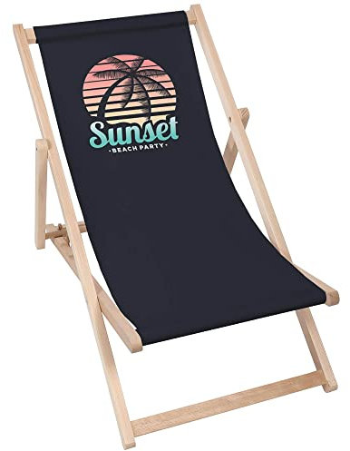 DreamRoots Liegestuhl Klappbar Holz aus Buchenholz, bis 130 kg belastbar, 3-Fach verstellbare Rückenlehne, waschbarer Polyesterbezug