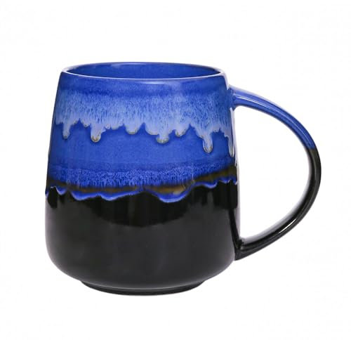 hengshukeji Große Keramik Kaffeetassen，600 ml große Teetassen mit Griff，Einzigartige Texturglasur für Büro und Zuhause，Mikrowellen-, Kühlschrank- und Spülmaschinenfest (Gemischte Farben C)