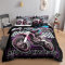 HOSIMA Bettwäsche-Set für Moto-Cross für Erwachsene, Jungen und Mädchen,Moto-Cross-Aufdruck, Bettbezug mit 2 Kissenbezügen (Moto-Cross01 S)