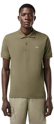 Lacoste Petit piqué - Polo da Uomo a Maniche Corte, in Cotone, Taglia XL, Colore: Cachi, Cachi, XL