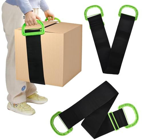 2 Sets Transportgurt Schwerlast, Tragegurte Umzug, 600 LB Max.Tragegurte Für Möbelpacker.Verstellbarer Transportgurt, für Trageboxen, Matratzen, Bürobedarf, Baumaterialien