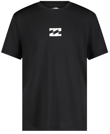 Billabong Boys Rash Guard Shirt, Black/Waves, 14-16