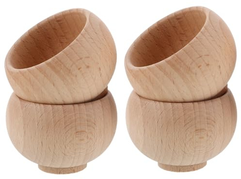COHEALI 4 Piezas Base para Alfileres de Madera Natural para Bricolaje Soporte Japonés para Cojín de Aguja Cuenco Pequeño sin Terminar para Proyectos de Costura y Manualidades