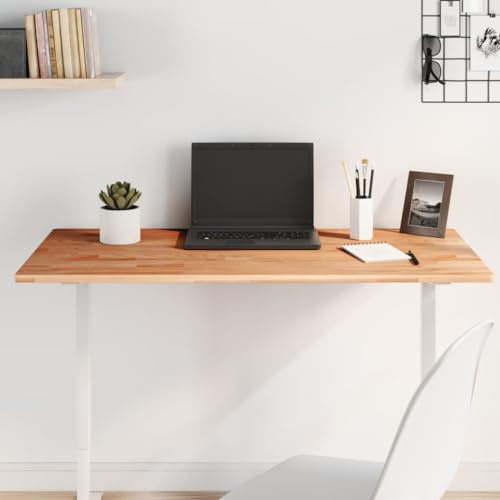 Bucmath Bordsskiva 100 x 50 x 1,5 cm, rektangulär massivt trä, lackerad, hållbar, perfekt för skrivbord, sidobord, barbord, hemmakontor, enkel rengöring