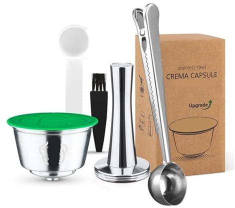 Kompatibel For Dolce Gusto, Kompatibel For Nescafé, Kaffeemaschinen, Kapseln, Kunststoff, Edelstahl, Nachfüllbare Kaffeekapseln(1pcs with Tamper Spoon)