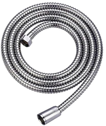 KAV Universal Shower Hose - Flexible Anti-Kink Stainless Steel Hose with Brass Insert & Chrome Finish – Leakproof, High Pressure Resistant, Easy DIY Replacement, Fits Most Shower Heads - 1 Meter